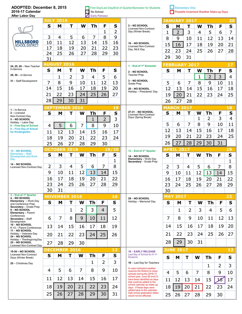 beaverton school district calendar