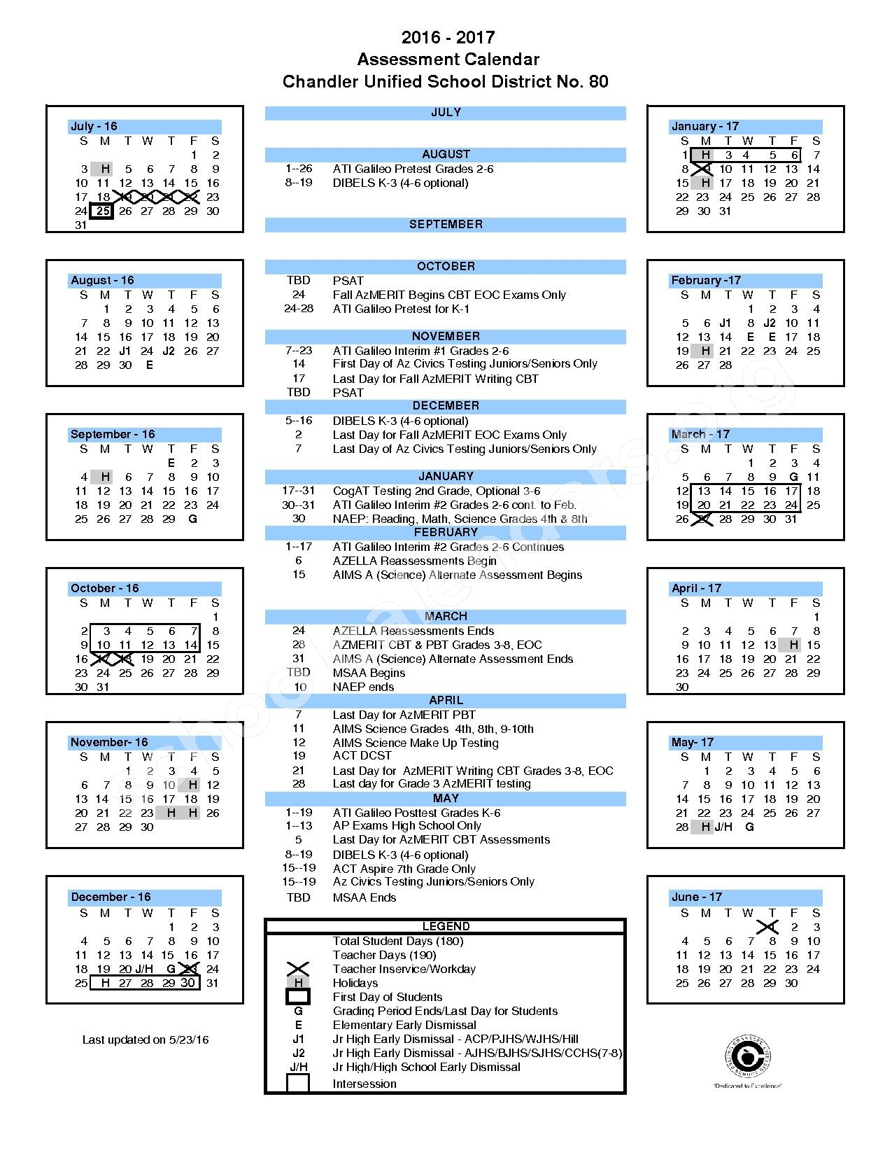Chandler Unified School District Calendar Qualads