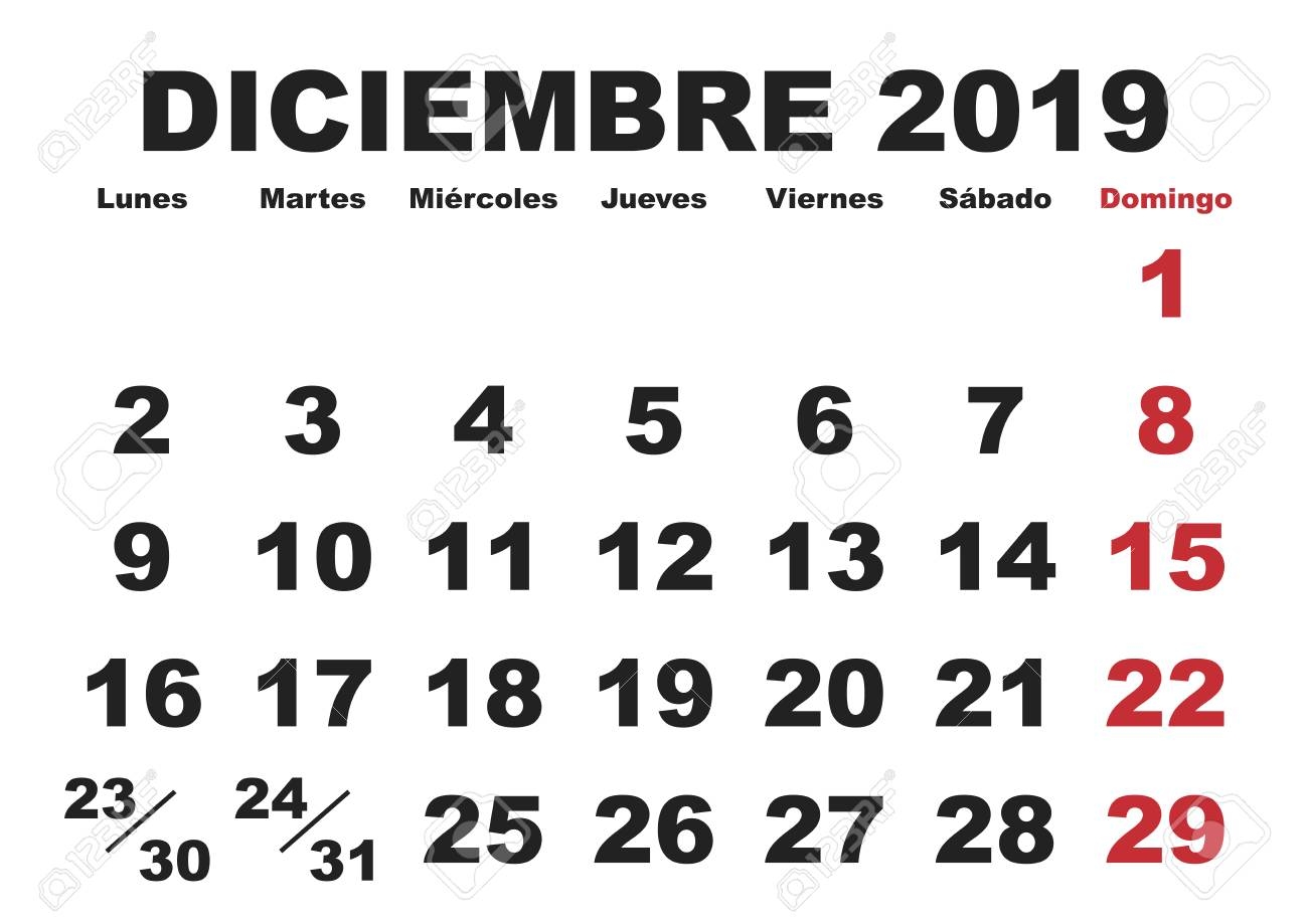 2017 December Calendar In Spanish