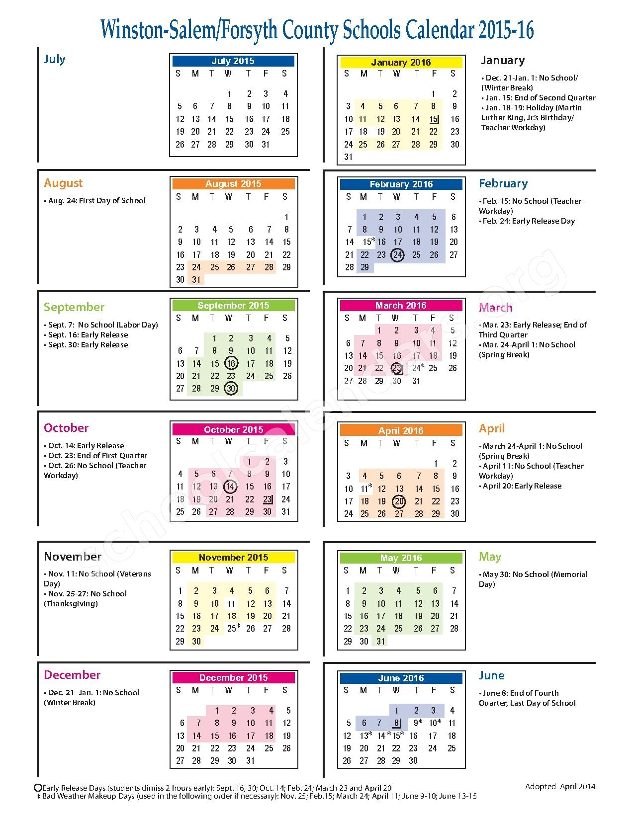 Forsyth County Schools Calendar Qualads