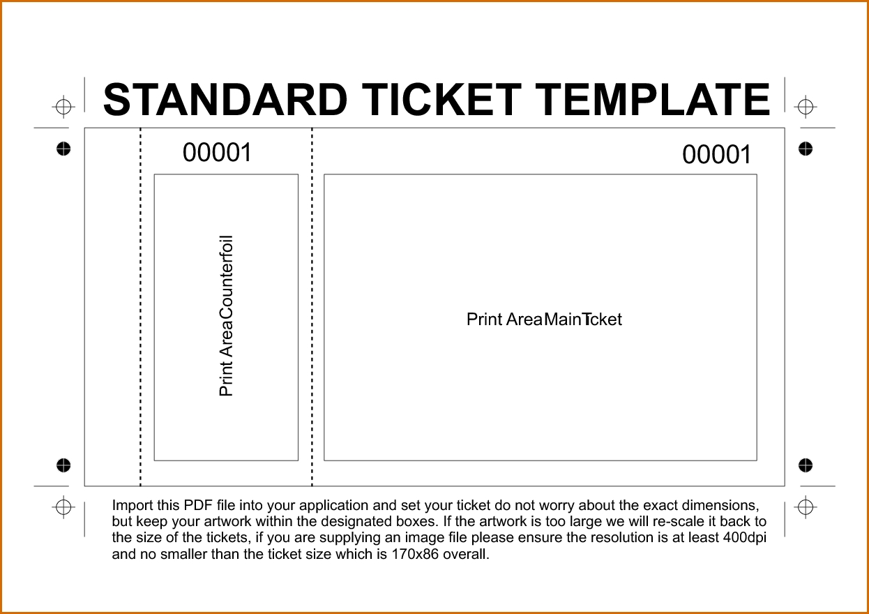 Printable Ticket Template Microsoft Word Qualads