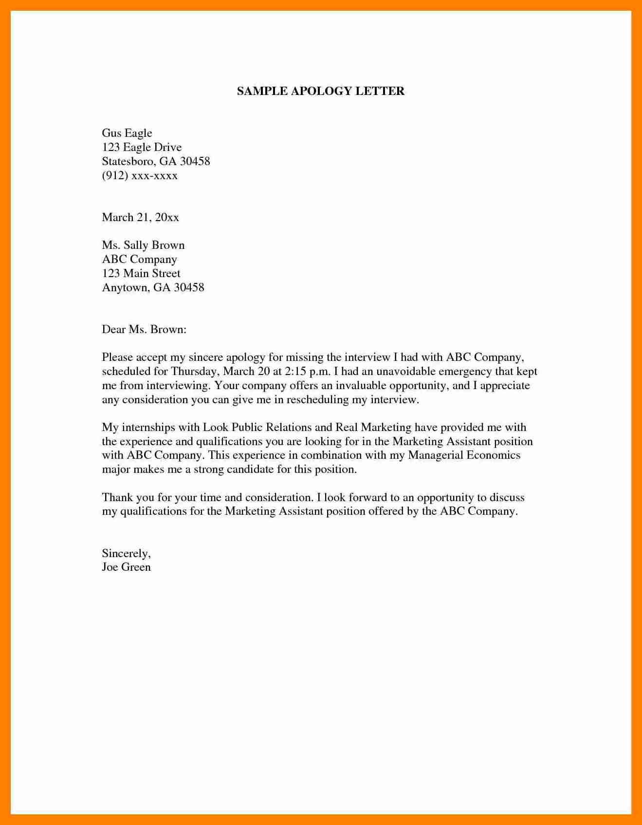 Awesome Business Apology Letter Template Example For Trouble With