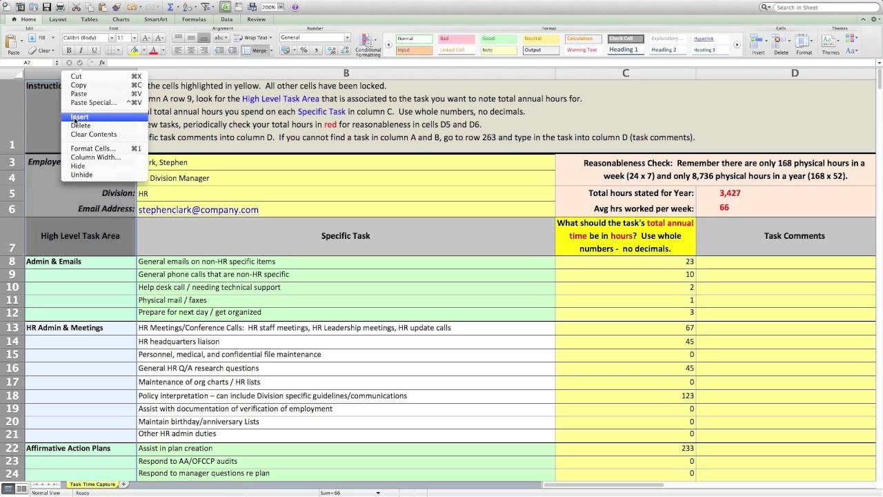 Workload Analysis Template Excel Qualads