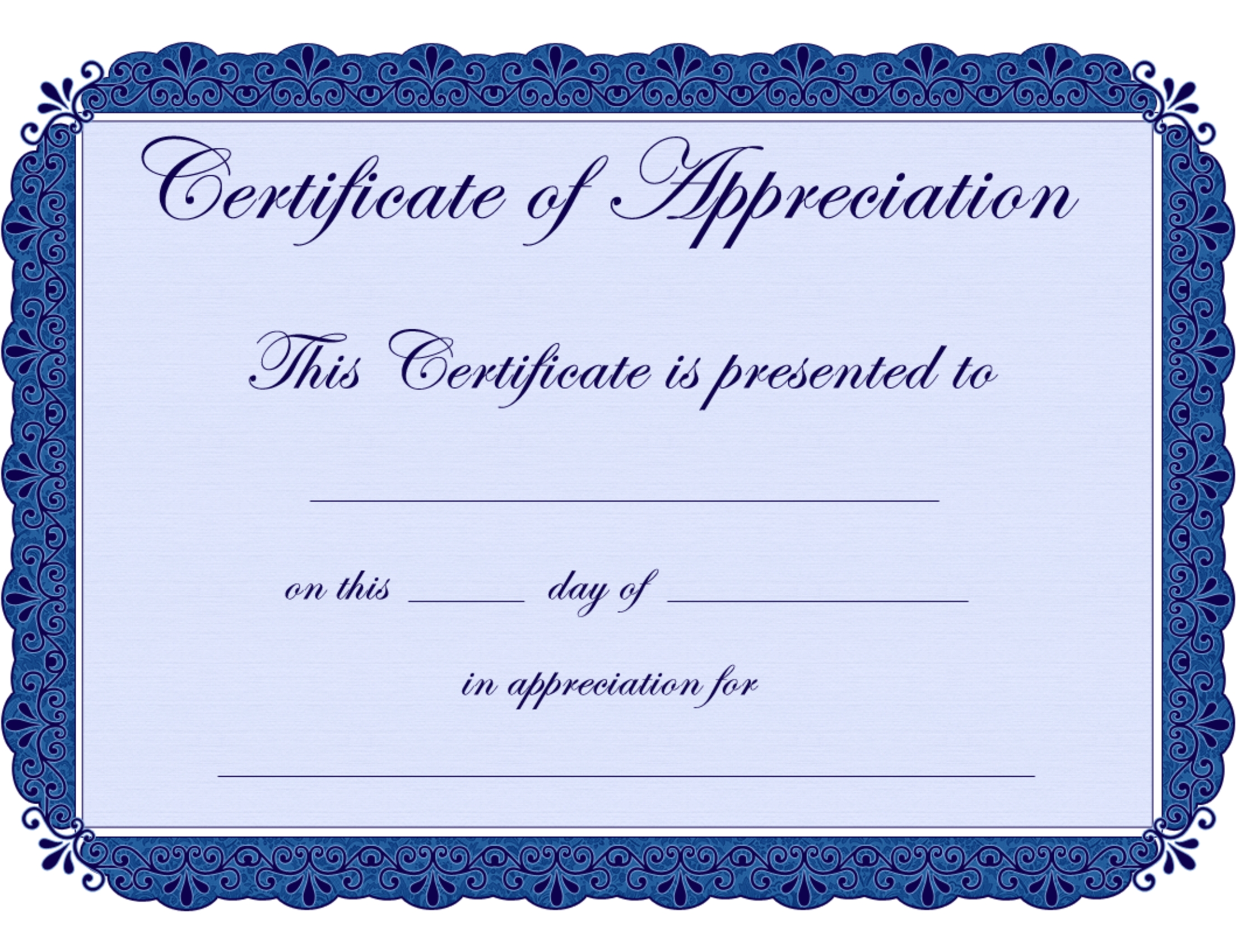 Free Printable Certificates Certificate Of Appreciation Certificate