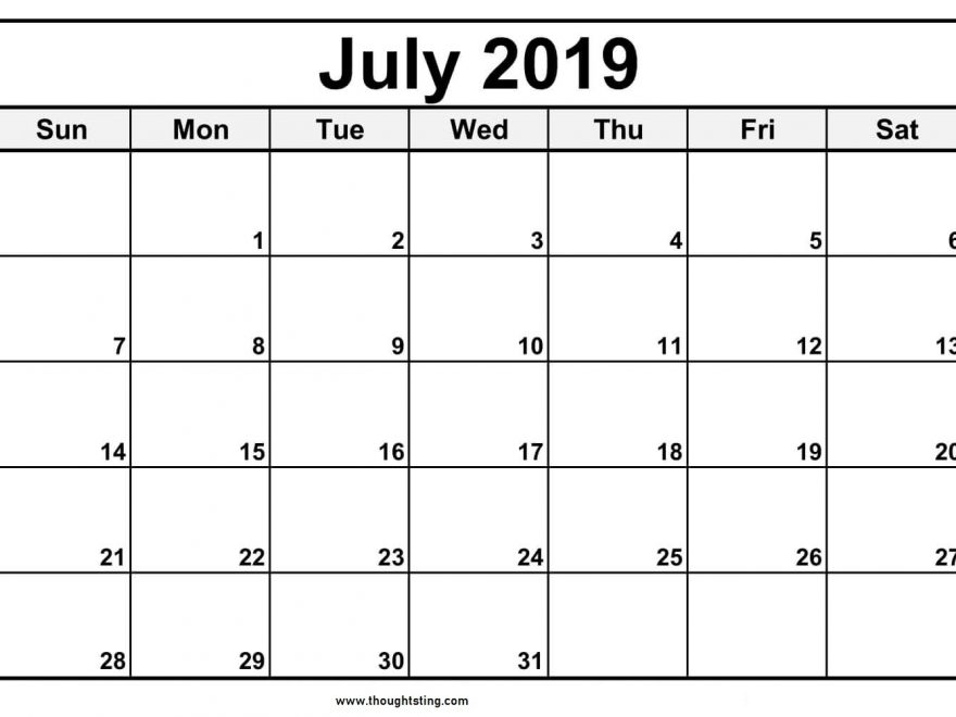 July 2019 Calendar Template Pdf Free Printable Calendar Template