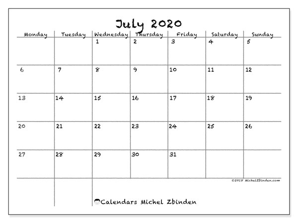 July 2020 Calendar 77ms Michel Zbinden En