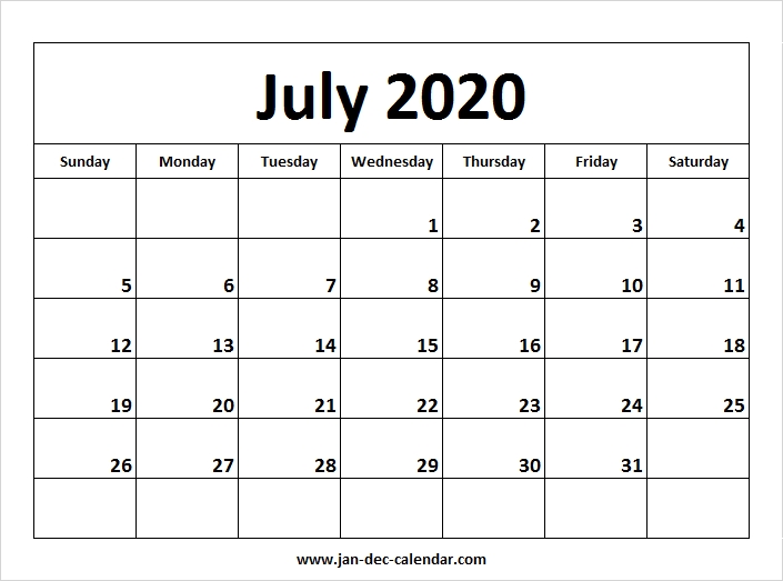 July 2020 Calendar January December Calendar September Calendar
