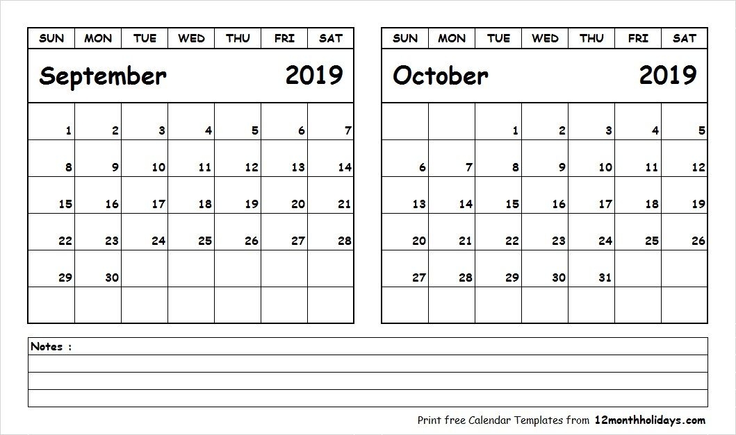 September October 2019 Calendar Printable 2018 Calendar January