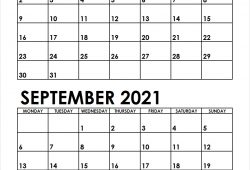 2021 Sep Calendar Template