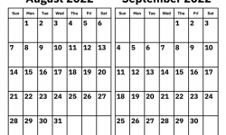 2022 August September Calendar Printable Free