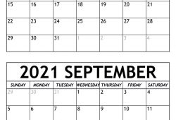 Blank Aug Sep 2021 Calendar Template