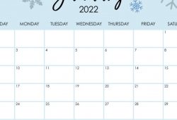 Blank Printable Calendar January 2022