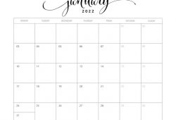 January Calendar 2022 Free