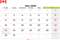 May 2022 Canadian Holidays Calendar