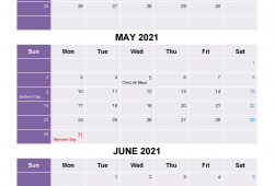 April May 2021 Calendar Word