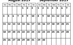 August And September 2019 Calendar Printable Calendar 2019