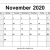 Blank Calendar August November 2020
