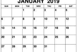 january 2019 calendar printable