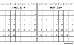 Calendar April May 2019 Gurekubkireklamoweco