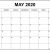 Calendar May 2020 Printable