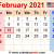 February 2021 Calendar Word
