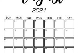 Free Blank Calendar Aug 2021