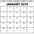 2019 January Calendar In Excel