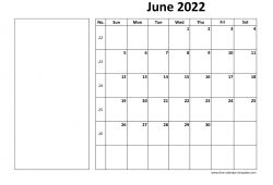 June 2022 Calendar and Notes