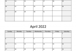 March and April 2022 Calendar with Notes