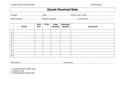 Material Receipt Form Template