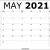 May 2021 A4 Calendar