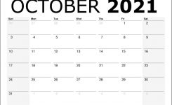 October 2021 Calendar Printable – Monthly Calendar Free
