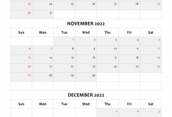 October to December 2022 Calendar Template
