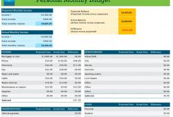 Personal Budget Template Excel
