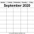 Calendar September 2020 Template