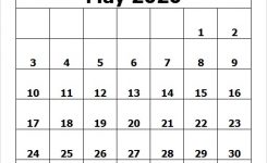 Printable Calendar May 2020 Template Pdf Excel Word Image