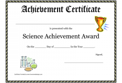 Science Fair Award Certificate Template
