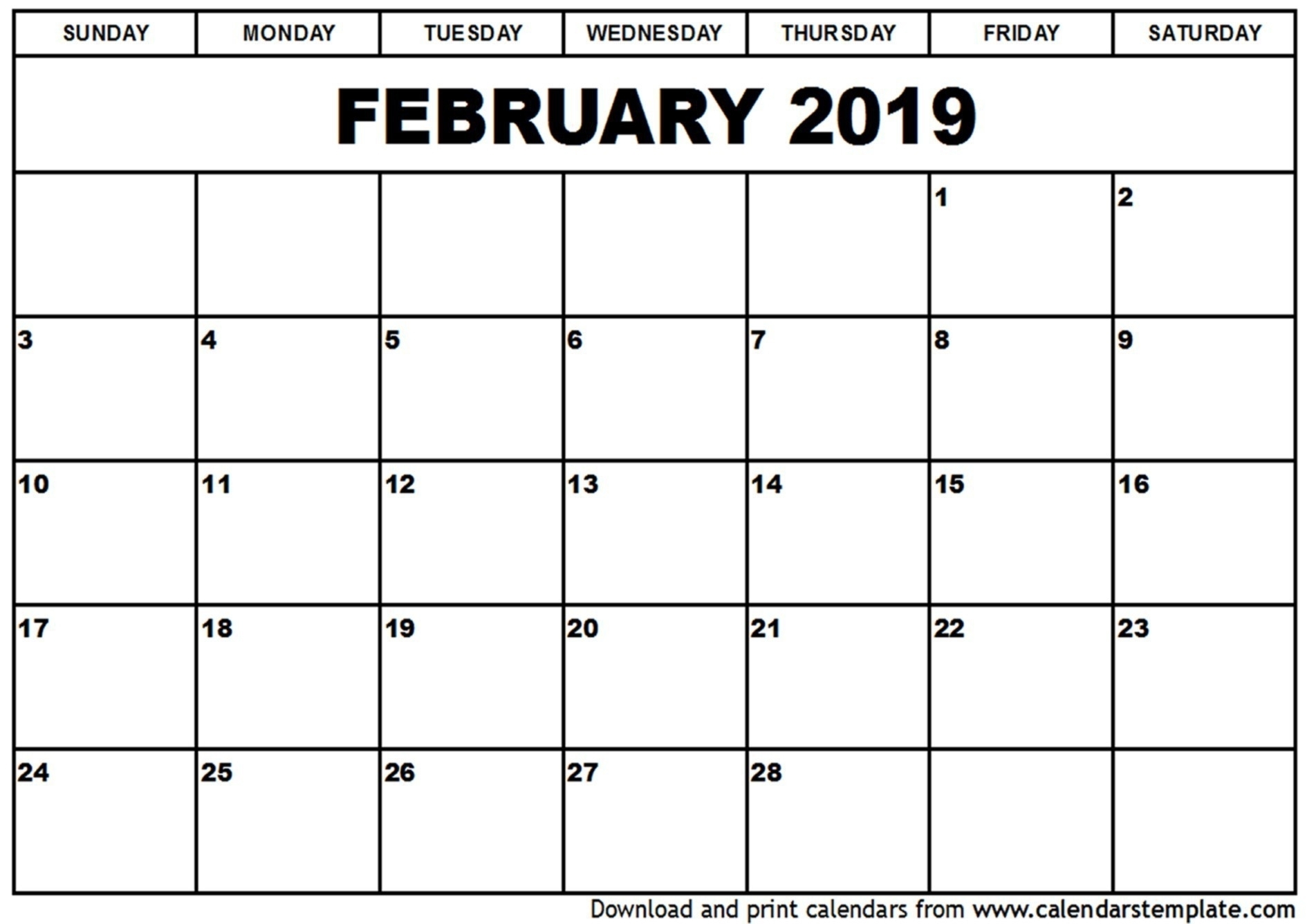 Calendar February 2019 Nz