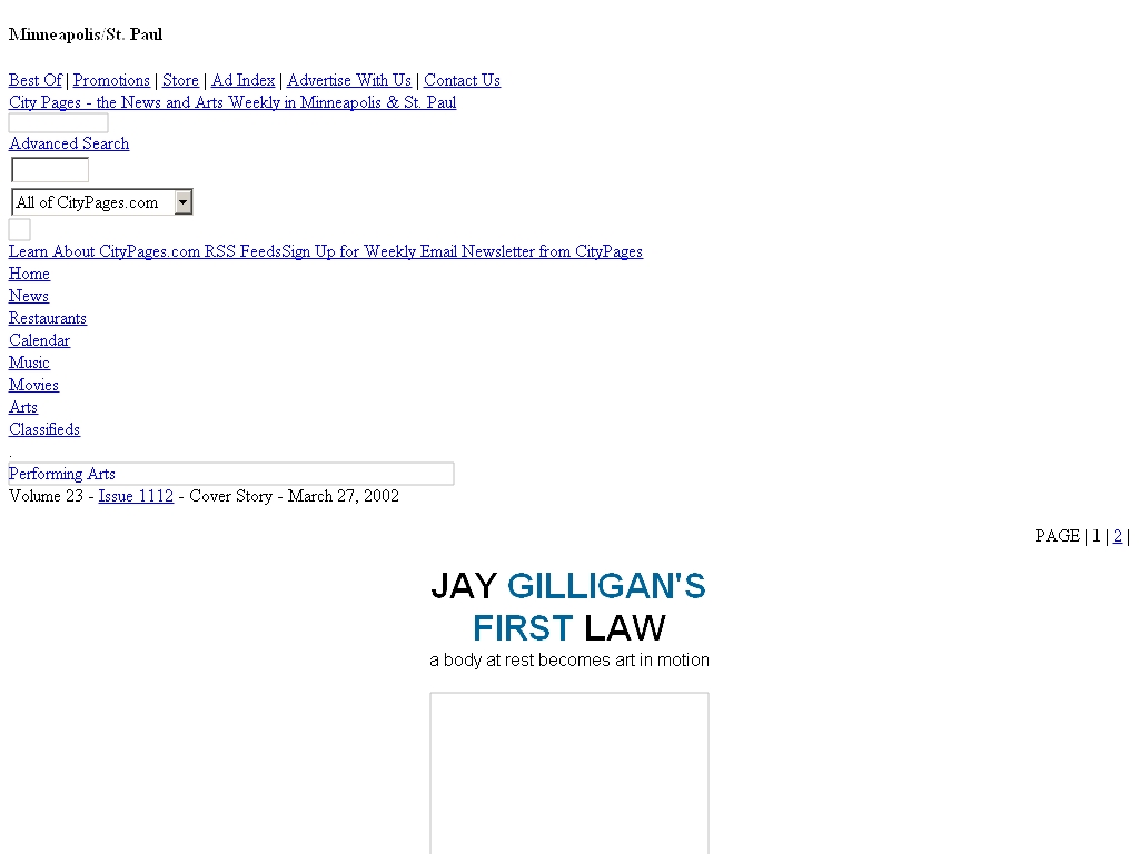 City Pages Jay Gilligans First Law