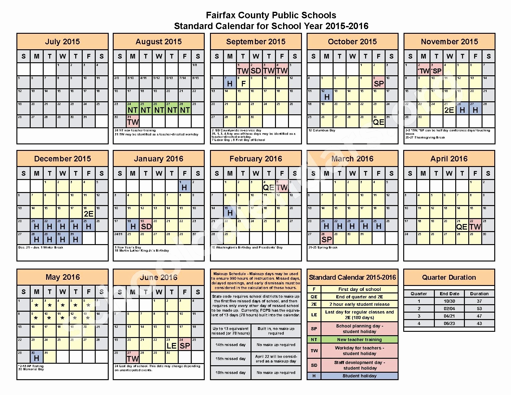 Fairfax Calendar Customize and Print