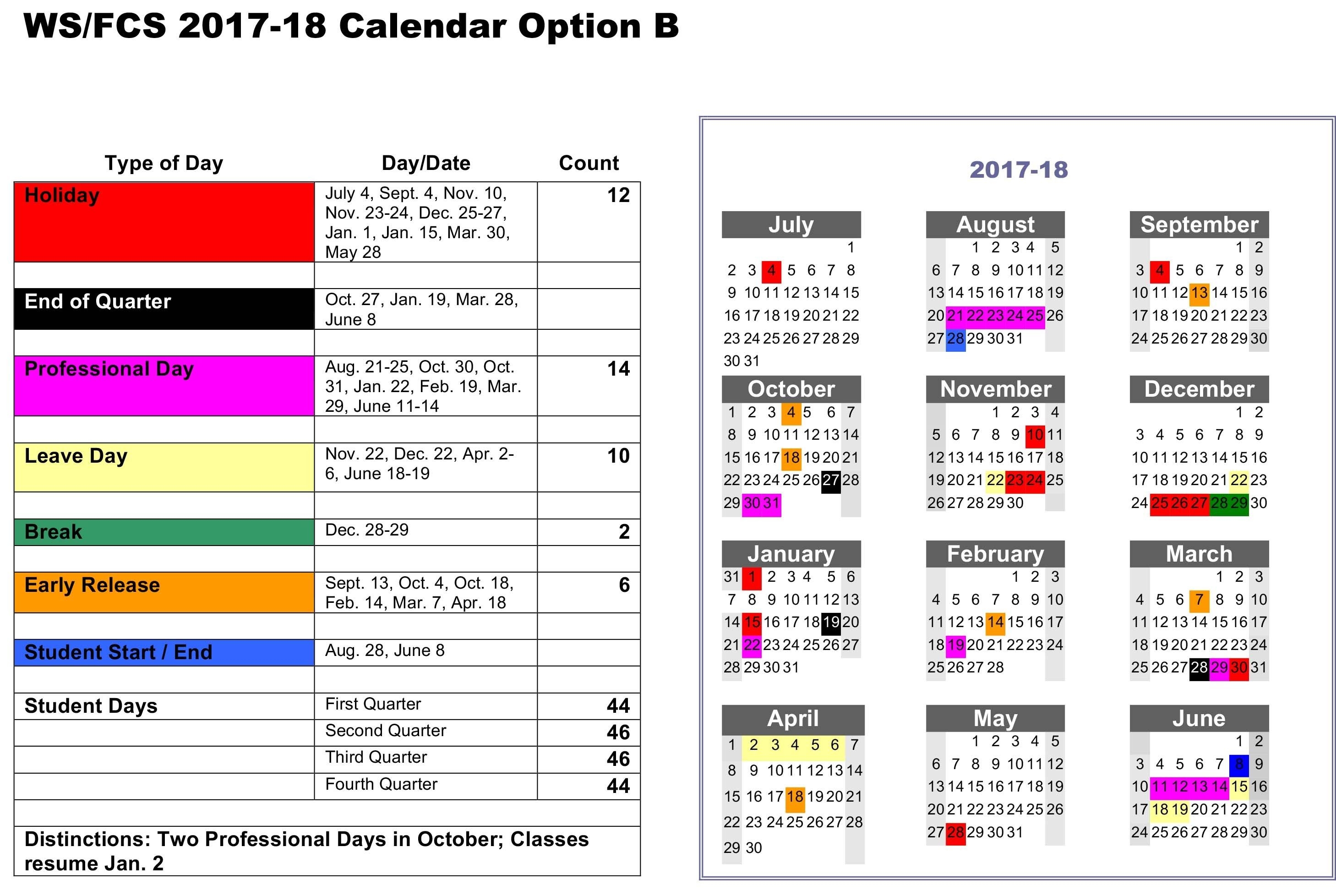 Forsyth County School Calendar