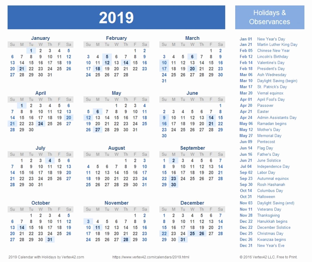 Uf Calendar 2019