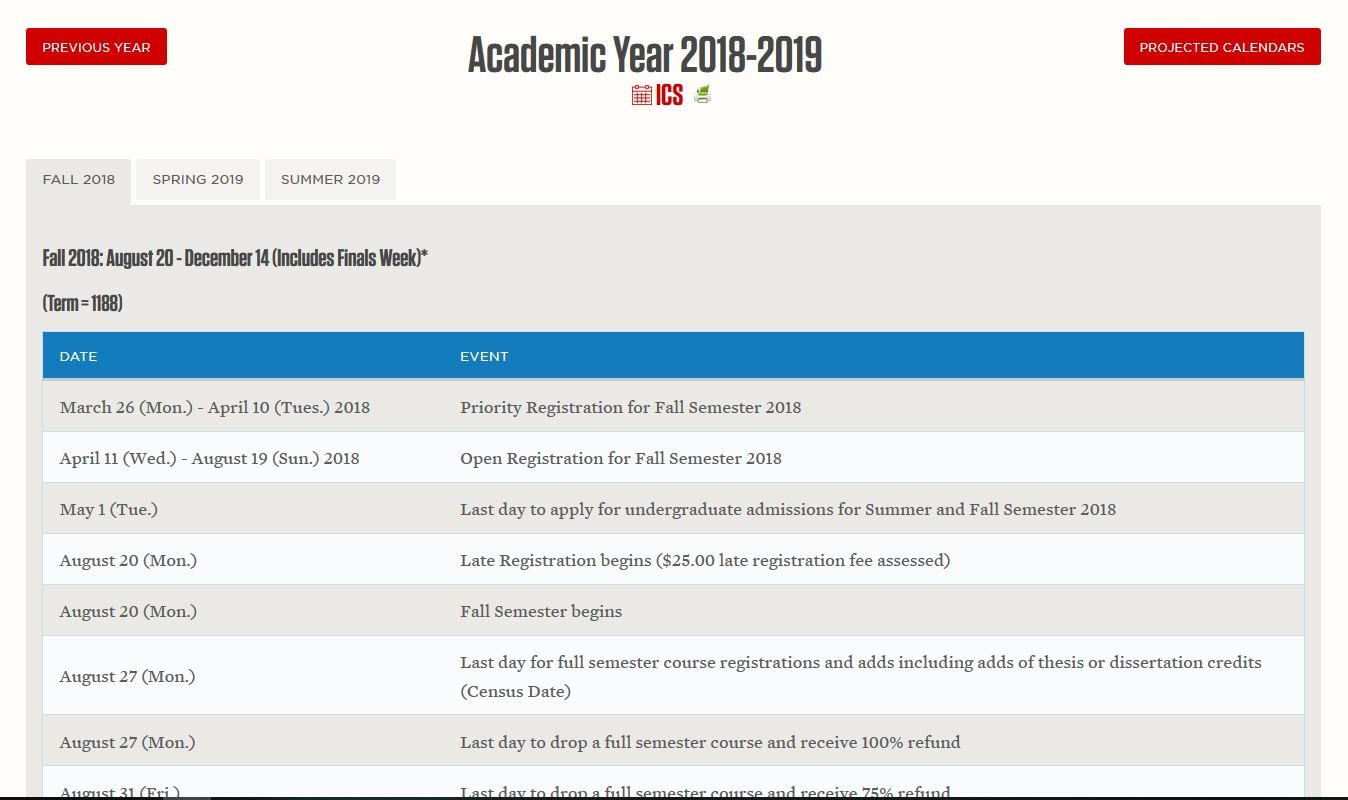Important Academic Dates Announce University Of Nebraska Lincoln