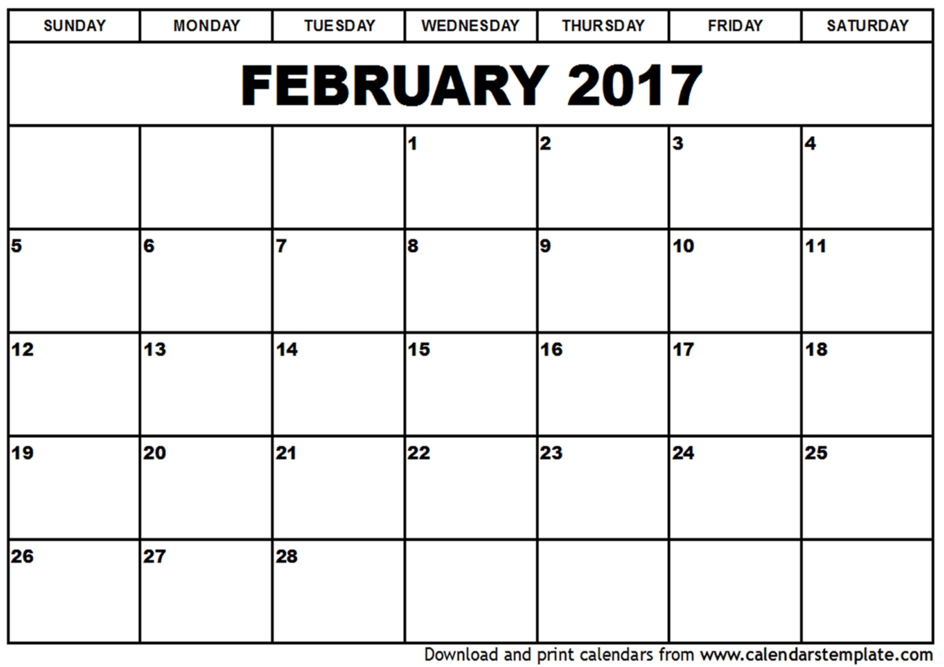 Pdf February Calendar Template Printanle