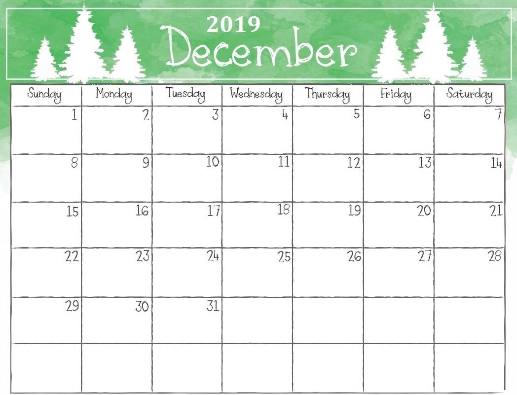 Printable December 2019 Christmas Calendar Calendar 2018