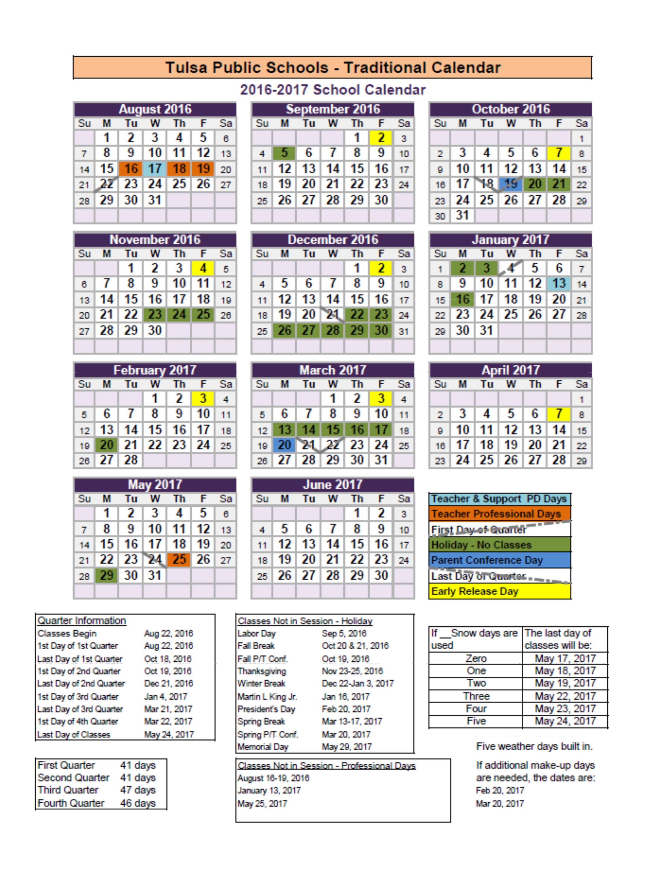Tulsa Public Schools Finalize Calendar Years Through 2017 News On 6