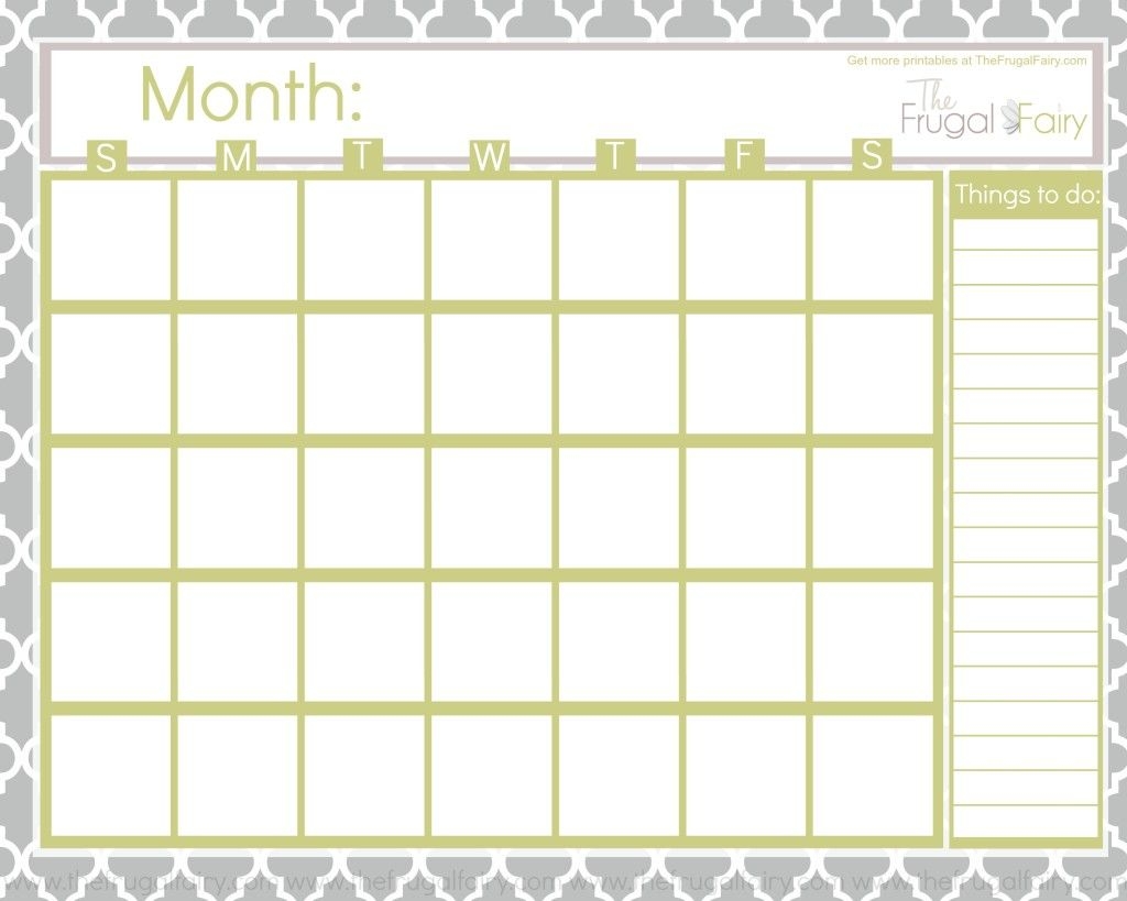 Blank Calendar Tff Fonts Calendar Blank Calendar Printables