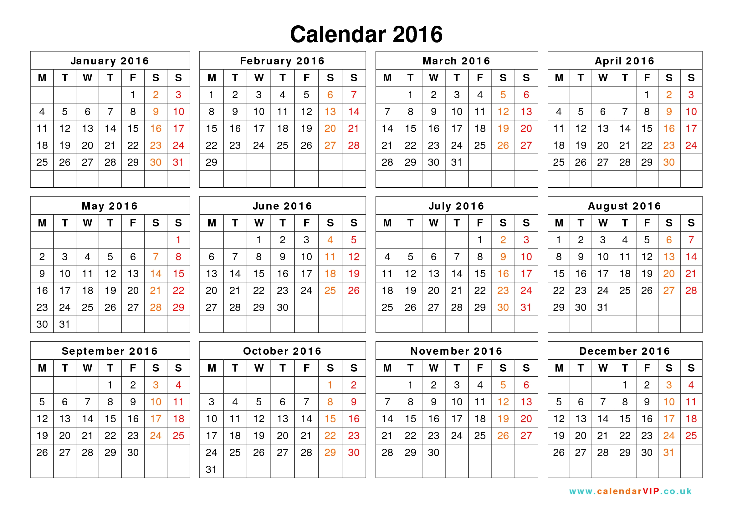 Calendar 2016 Uk Free Yearly Calendar Templates For Uk