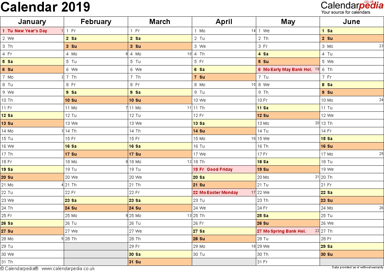 Calendar 2019 Uk 16 Free Printable Pdf Templates