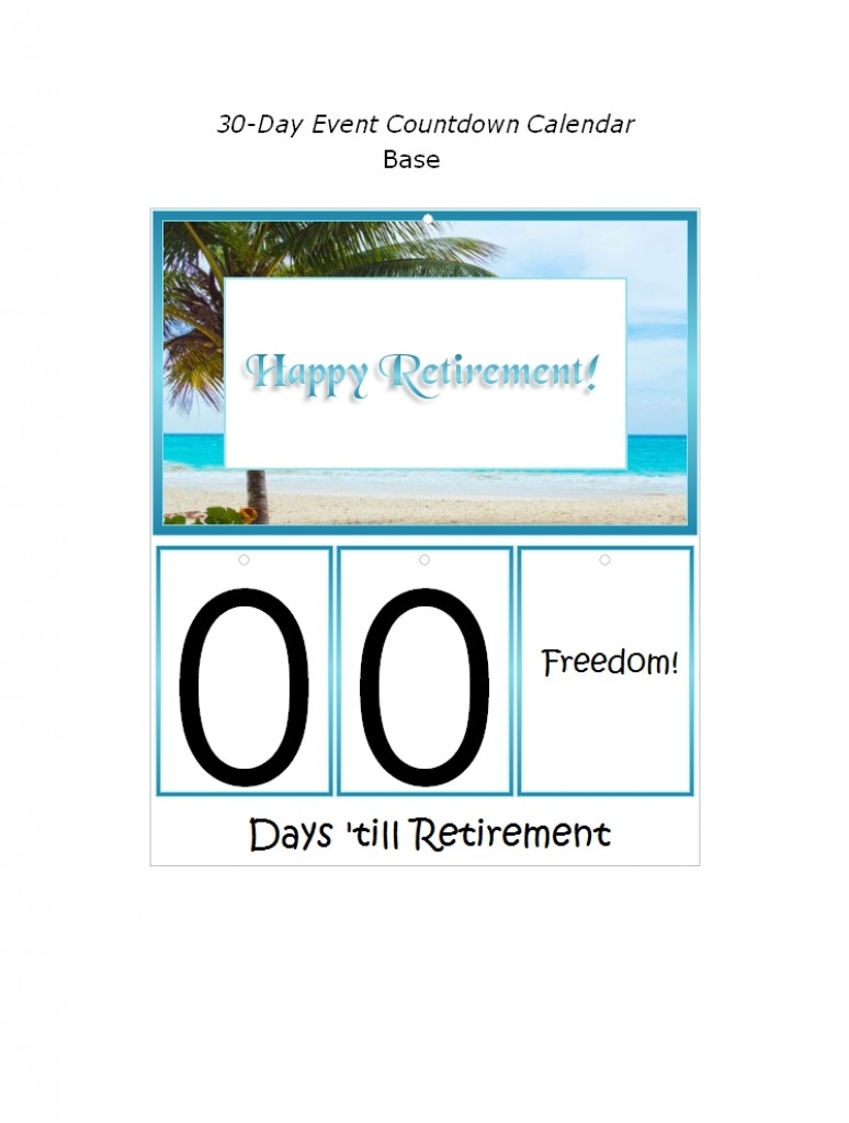 Retirement Countdown Calendar Printable